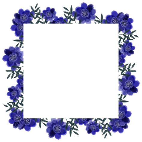 Square Frame Watercolor Png Picture Watercolor Flower Square Frame