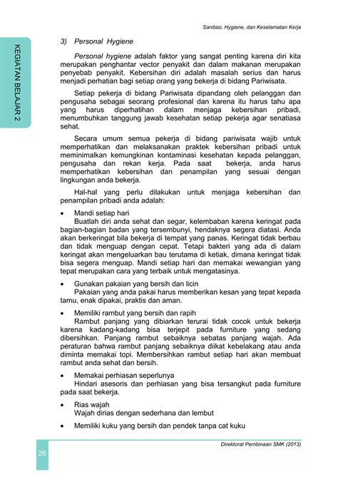 Buku Sanitasi Hygiene Dan Keselamatan Kerja Pdf