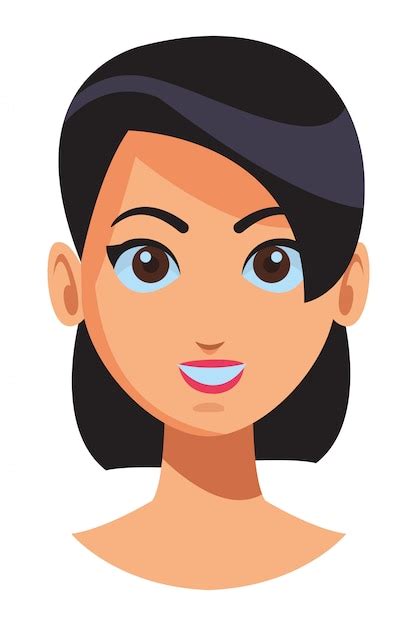 Dibujos Animados De Perfil De Mujer Vector Premium Images The