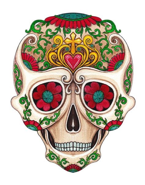 Art Sugar Skull Day Of The Dead Stock Illustration Illustration Of