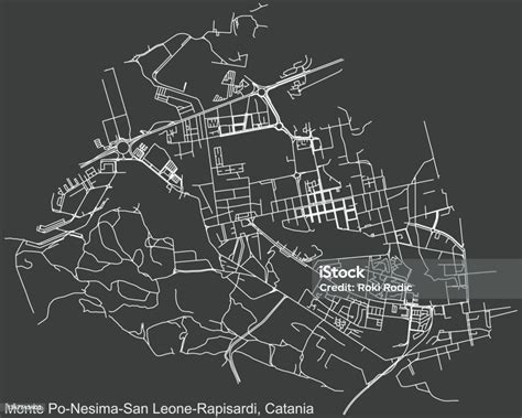 Ilustración De Mapa De Calles Oscuro Negativo Del Distrito Monte Ponesimasan Leonerapisardi De