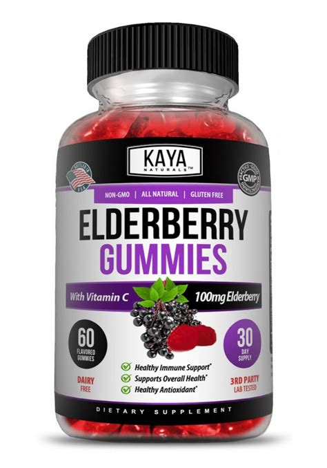 Elderberry Immune Support Gummies Kaya Natural Supplements