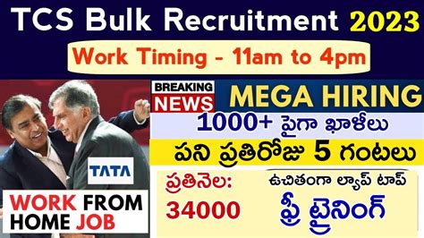 TCS Recruitment 2023 Work From Home TCS Hiring Freshers Latest