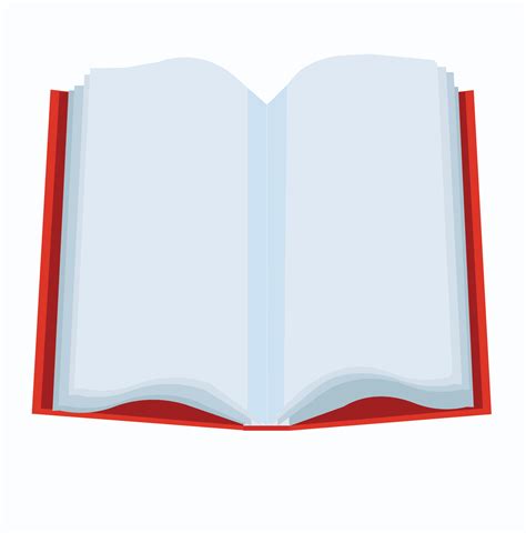 An Open Book With A Red Cover Vector Illustration Isolated On White