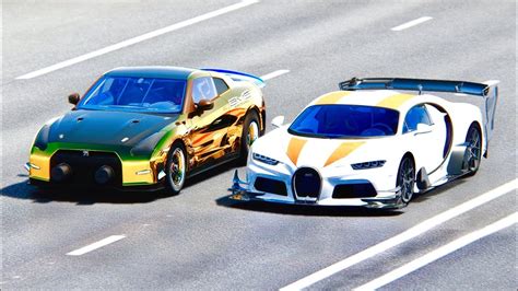 Bugatti Chiron GTR Concept Vs Nissan GT R ALPHA QUEEN At Drag Race 20