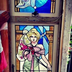 Stained glass Art Nouveau window