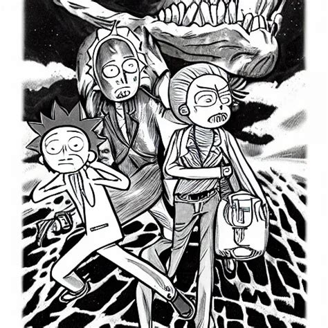 Rick And Morty Drawn In The Style Of Kentaro Miura Stable Diffusion