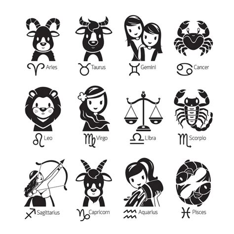 Conjunto De Se Ales Zodiacales Vector De Stock Wikki