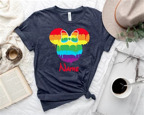 Personalize Mickey Minnie Rainbow Shirt Trans Rights Shirt Custom Disney Gay Pride Shirt