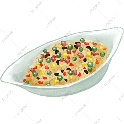 Fried Rice White Transparent Yangzhou Fried Rice Su Cai Hand Painted