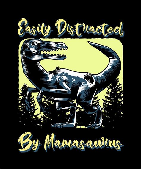 Easily Distracted By Mamasaurus Poster Girl Painting By Steve Palmer