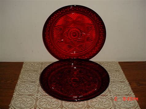 2 Pc Cristal D Arques Durand Ruby Red 10 1 8 Dinner Plate France Clearance Ebay