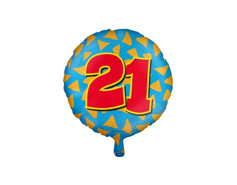 Heliumballon 21 Jahre Farbig Leer 46cm Partywinkel