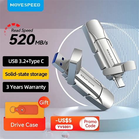 MOVESPEED USB 3 2 Solid State Pen Drive 520MB S High Speed USB Type C