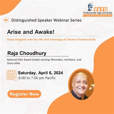 Arise and Awake! Distinguished Speaker Series Webinar by Raja Choudhury ...