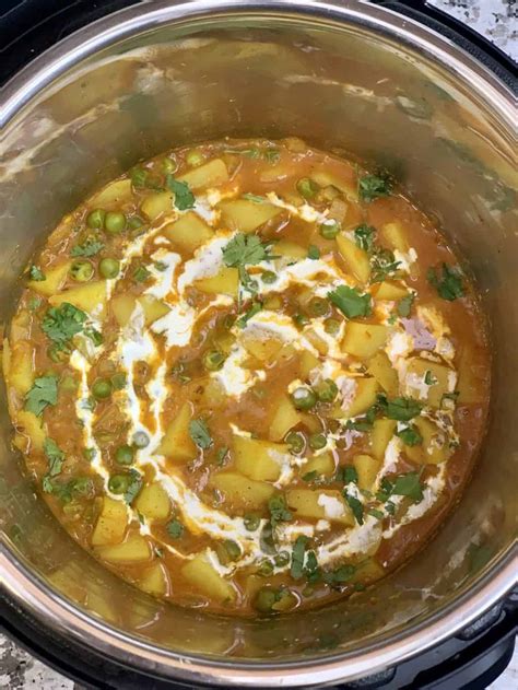 Instant Pot Potato Peas Curry Aloo Matar Indian Veggie Delight