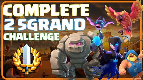 Complete Grand Challenge With Best Golem Deck Clashroyale Youtube