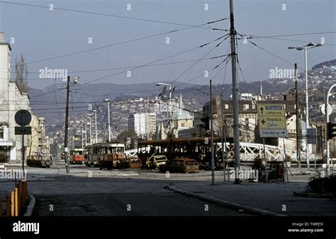 15th March 1993 During The Siege Of Sarajevo The Scene Of Destruction