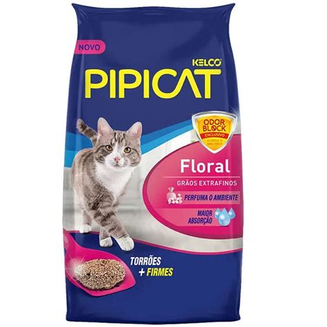 Areia Sanitária Kelco Pipicat Floral Higiene e Conforto para seu Gato