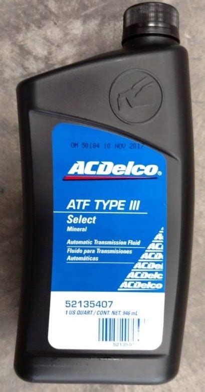 Aceite Lubricante Acdelco Atf Iii Mineral Transmision Aut Bs 3844