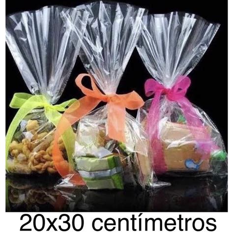 100 Saco Presente Celofane bopp 20x30 centímetros transparente Shopee