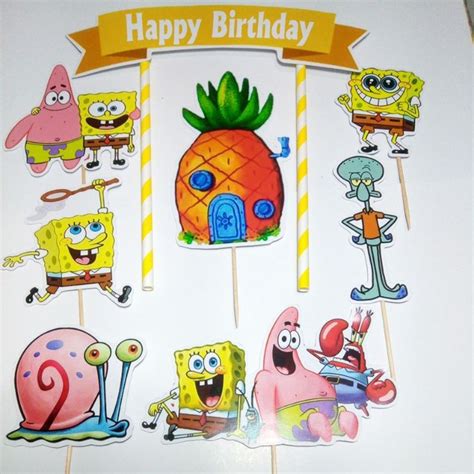 Spongebob Birthday Cake Topper Design Talk