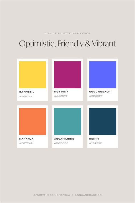 Optimistic Friendly And Vibrant Colour Palette For Your Brand Or Squarespace Website Color