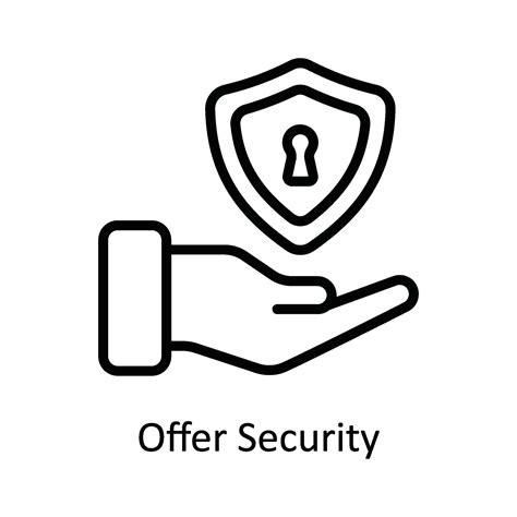 Offer Security Vector Outline Icon Design Illustration Cyber Security Symbol On White