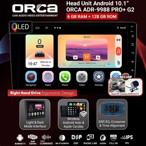 Jual Head Unit Android 10 Inch ORCA PRO CarPlay ORCA ADR 9988 PRO OEM