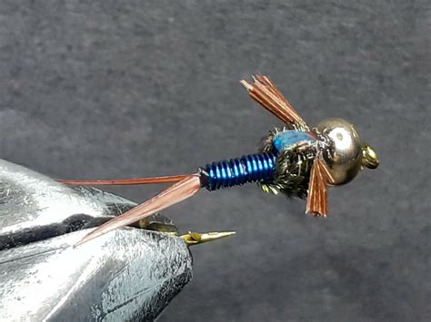 Dozen Tungsten Head Blue Copper John Nymphs For Fly Fishing Tung