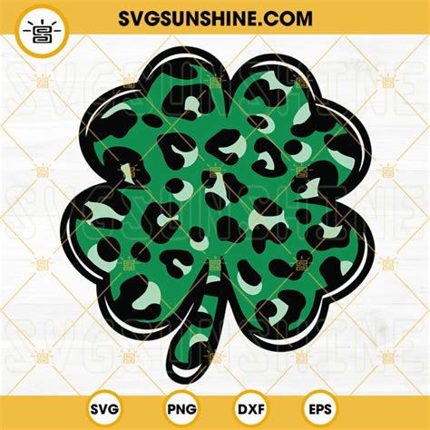 Leopard Shamrock Svg Cheetah Print Svg Lucky Svg St Patricks Day