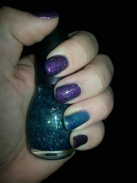 Purple and aqua glitter nails | Nails, Nail art, Glitter nails