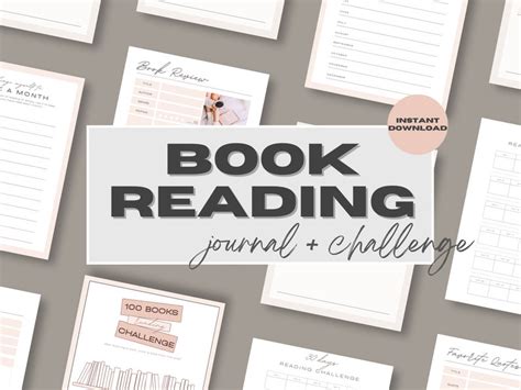 Reading Challenge Journal Printable Reading Challenge Template Tracker Book Review Journal