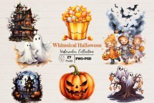 Whimsical Halloween Watercolors Png Graphic By Momixzaa Creative Fabrica