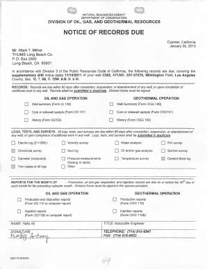 Fillable Online Ftp Consrv Ca Notice Of Records Due Fax Email Print