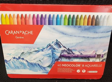 Caran D Ache Neocolor II Aquarelle Water Soluble Wax Pastels Set Of 40