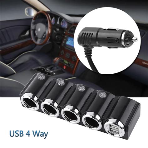 DC 12 V 24 V USB 4 vías Multi enchufe Auto coche encendedor divisor USB