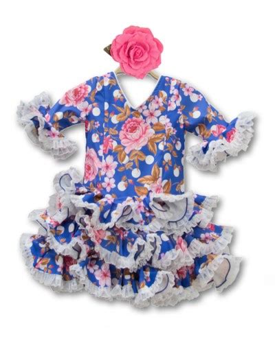 Robe Espagnol De Flamenco Fille Taglia 8 El Rocio