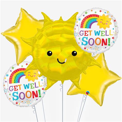 Get Well Soon Sunshine Balloons Box Balloons