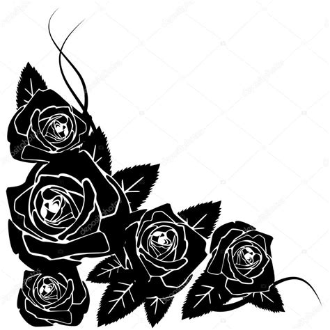 Rosas Negras Vector De Stock Depositphotos