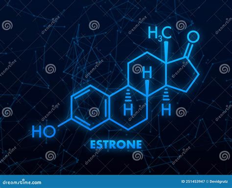 Estrone Formula Estrogens Vector Chemical Formulas Vector Illustration