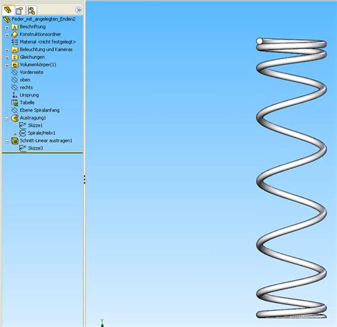 Anfang Und Ende Einer Spirale Mit Austragung Ds Solidworks Solidworks