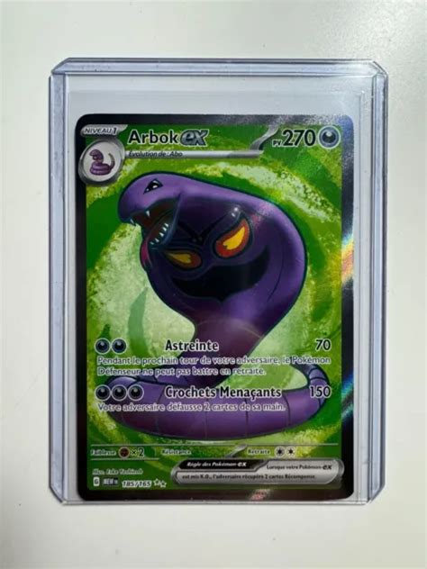 CARTE POKÉMON ARBOK EX FA 185 165 EV3 5 151 MEW FR NEUF EUR 17 00