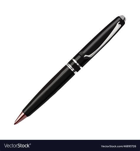 Black Pen With Elegant Style Royalty Free Vector Image