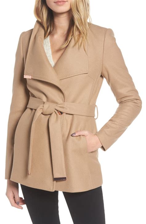 Ted Baker London Wool Blend Short Wrap Coat Nordstrom
