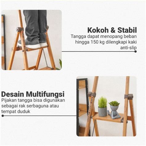 Jual Fixsteps Tangga Lipat Aluminium Slim Step Motif Kayu Ladder Alu