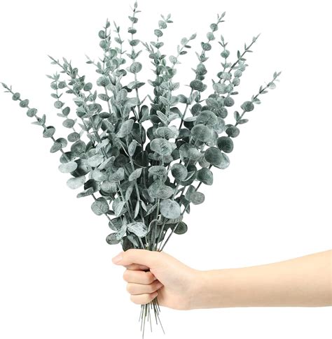 Homcomoda 24Pcs Artificial Eucalyptus Stems Real Touch Artificial