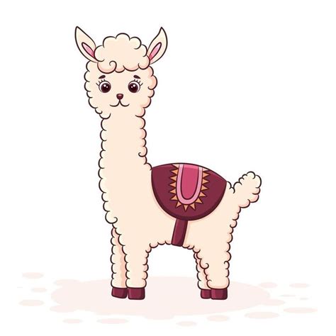 Llama De Dibujos Animados Lindo Dibujos Arte Garabateado Dibujo