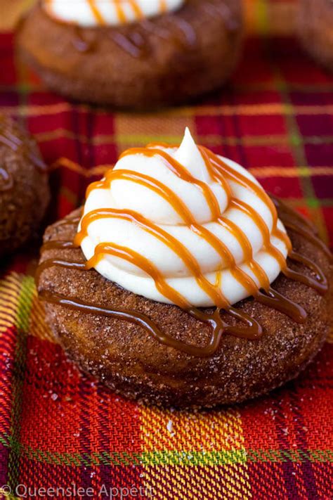 Pumpkin Donuts With Salted Caramel Cream Cheese Frosting ~ Recipe