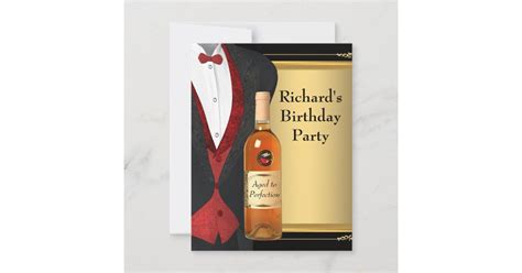 Red And Black Aged To Perfection Birthday Party Invitation Zazzle